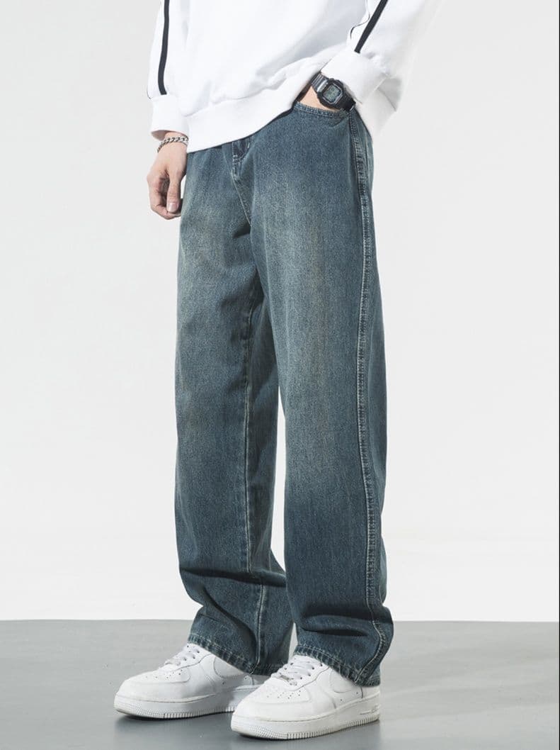 デニムパンツメンズ バギー ゆったりシルエットデニムパンツ