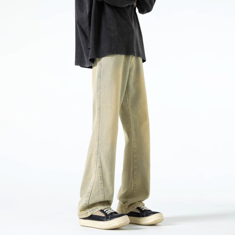 デニムパンツメンズ フレア ゆったりワイドフレアデニム