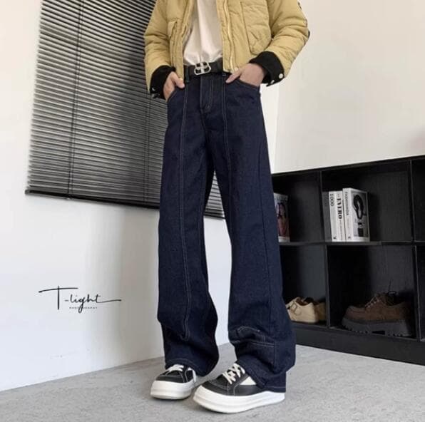 メンズデニムパンツ 2025年春夏メンズワイドデニムパンツ