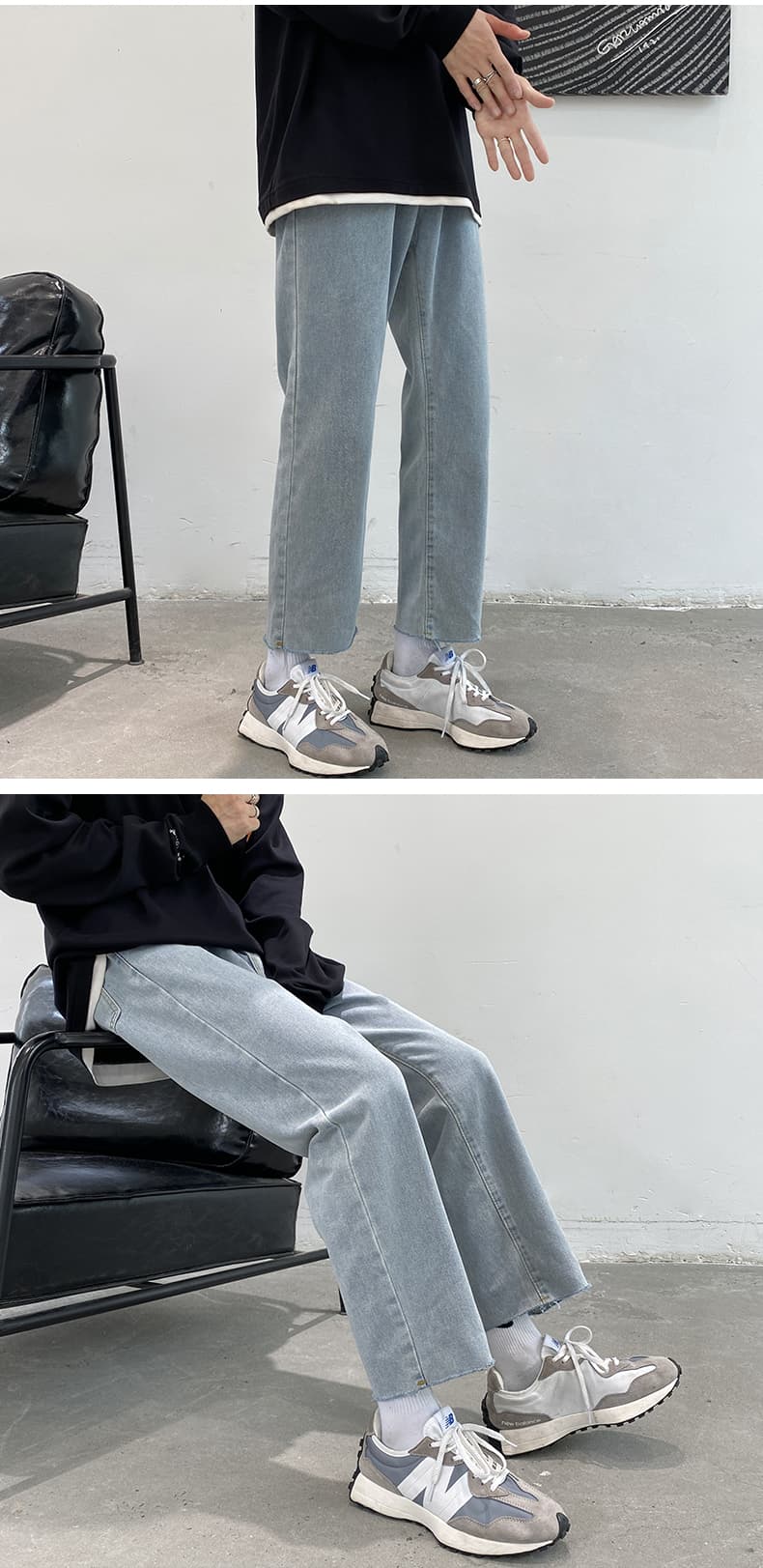 デニムパンツメンズ ゆったり快適ストレートデニム