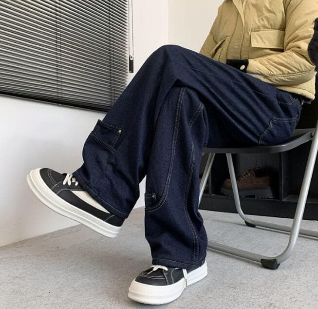 メンズデニムパンツ 2025年春夏メンズワイドデニムパンツ