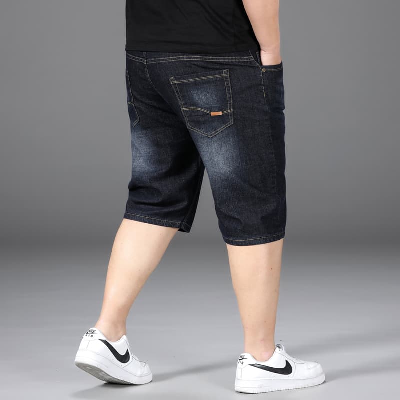 デニムパンツメンズ ゆったりシルエットデニムハーフパンツ