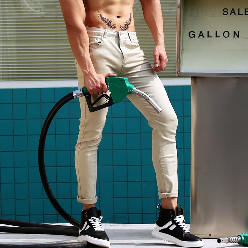 デニムパンツメンズ ストレッチ すっきり細身ストレッチデニム