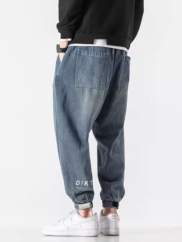 デニムパンツメンズ テーパード ゆったり裾絞りデニム