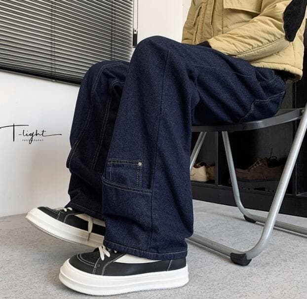 メンズデニムパンツ 2025年春夏メンズワイドデニムパンツ