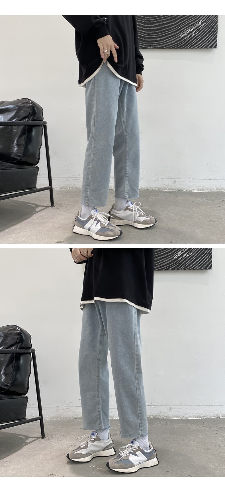デニムパンツメンズ ゆったり快適ストレートデニム