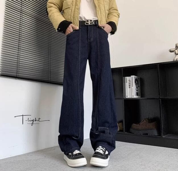メンズデニムパンツ 2025年春夏メンズワイドデニムパンツ