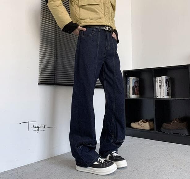 メンズデニムパンツ 2025年春夏メンズワイドデニムパンツ