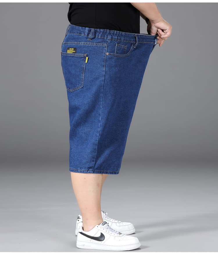 デニムパンツメンズ ゆったりシルエットデニムハーフパンツ