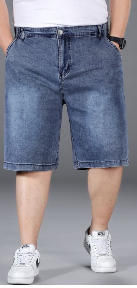 デニムパンツメンズ ワイド ゆったり楽々デニムハーフパンツ