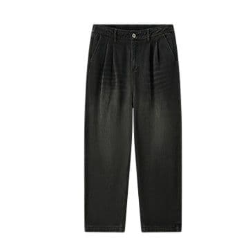 デニムパンツメンズ ゆったりシルエット裾絞りデニムパンツ