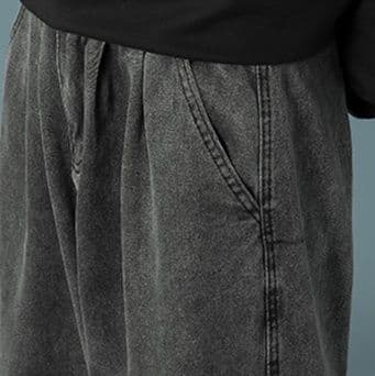 デニムパンツメンズ ゆったりシルエット男性用裾絞りデニムパンツ