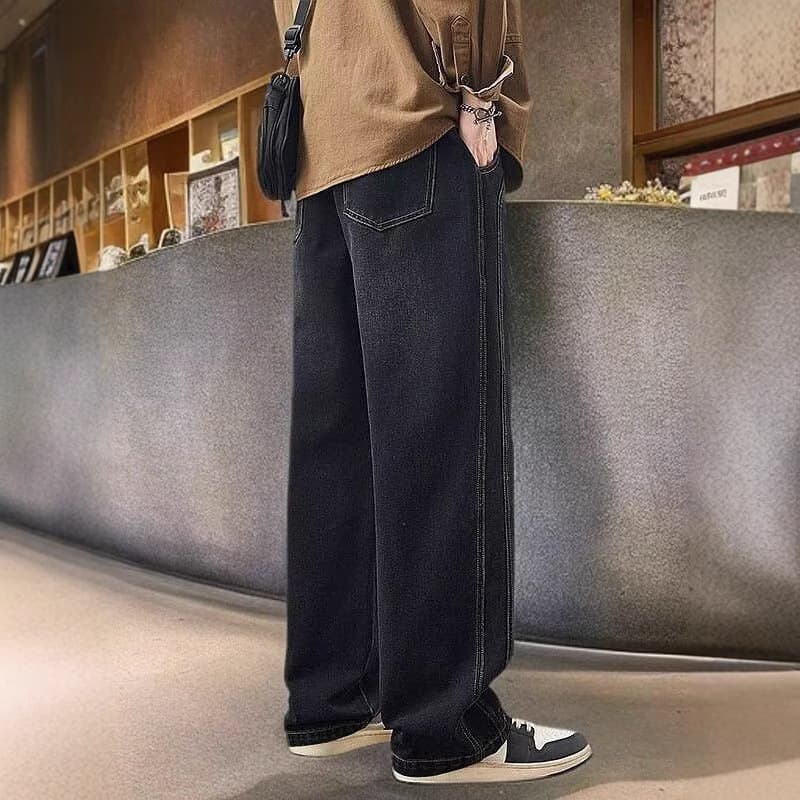 デニムパンツメンズ バギー ゆったり快適ドローコードバギーデニム