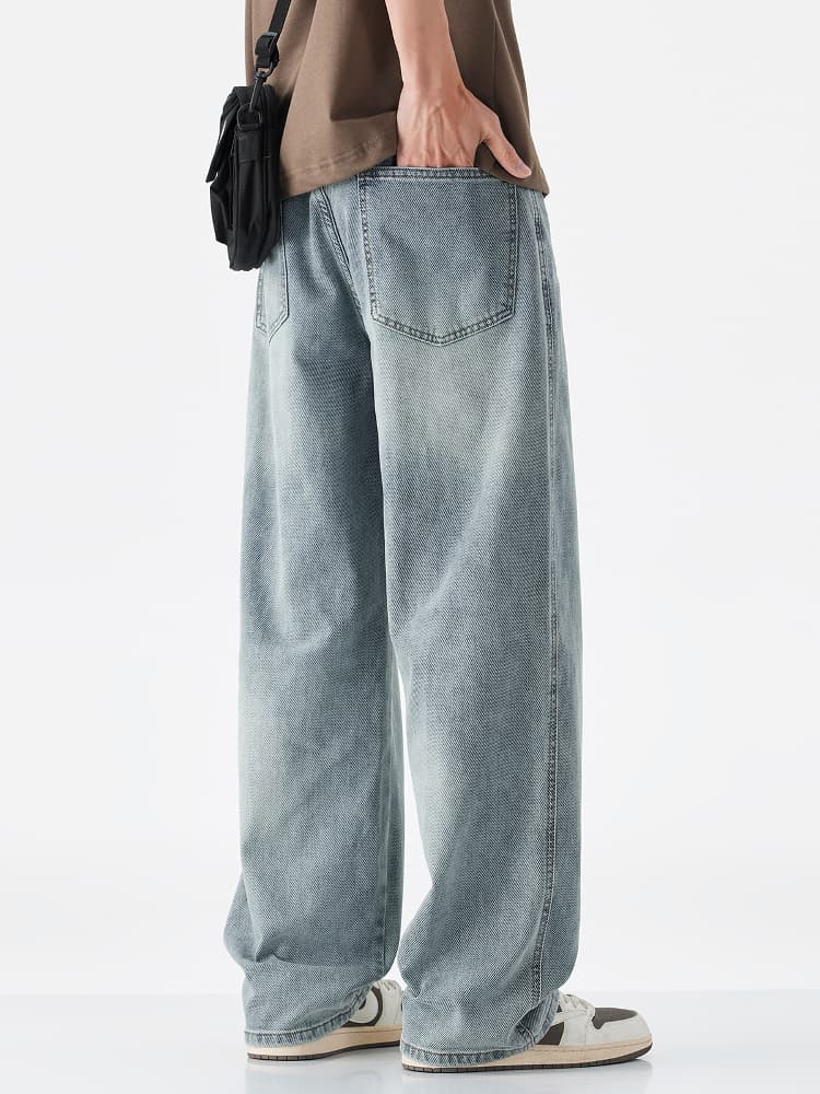 デニムパンツメンズ ゆったりシルエットデニムパンツ