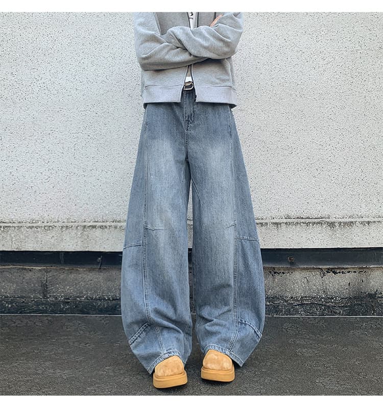 メンズデニムパンツ ワイド ストリート系 秋冬 全2色