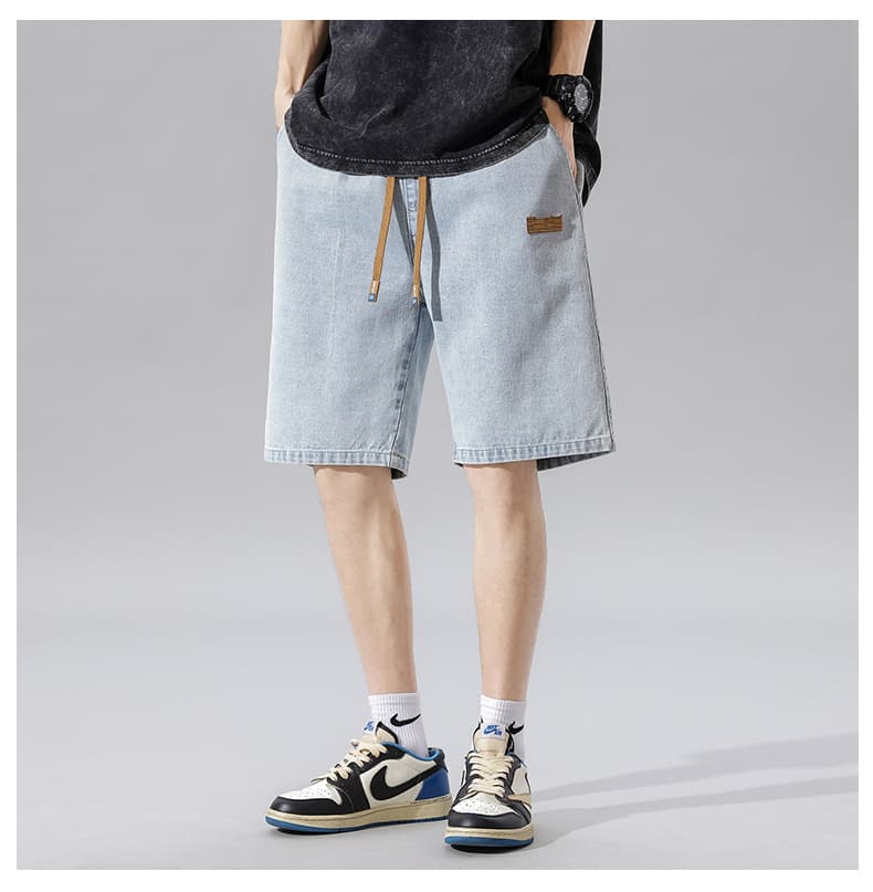 デニムパンツメンズ ゆったりハーフデニムショーツ