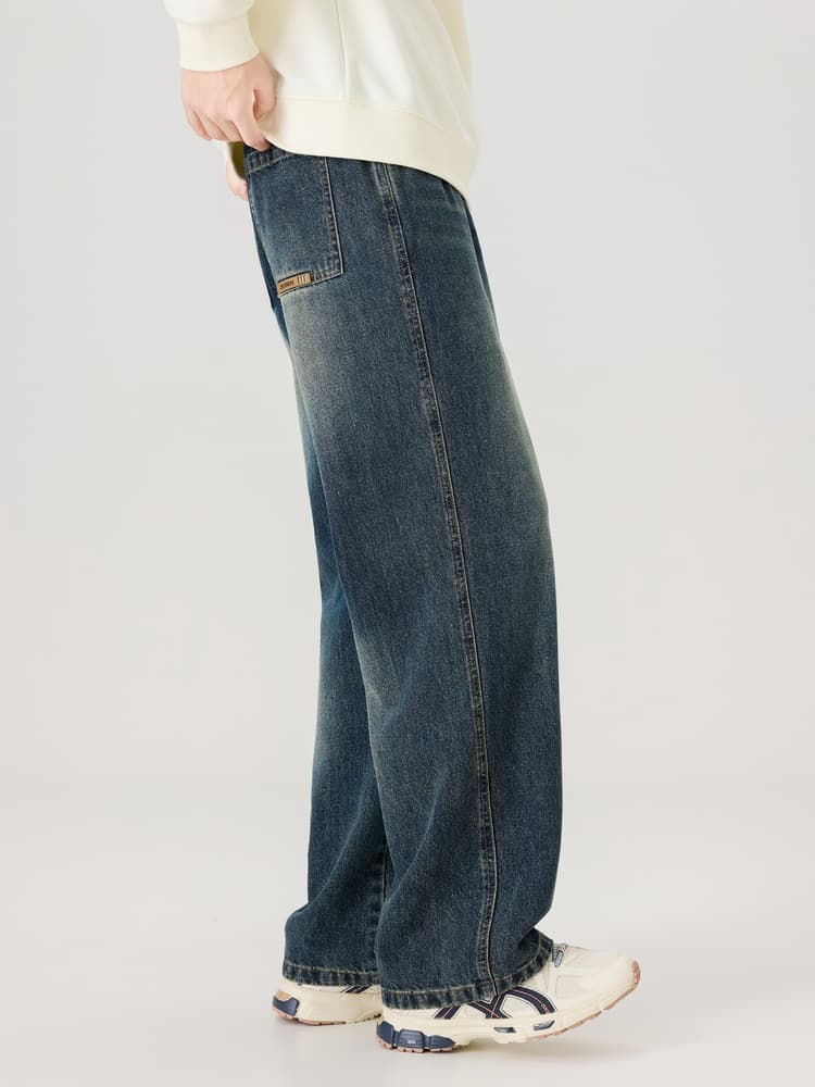 デニムパンツメンズ ワイド ゆったりシルエットデニムパンツ