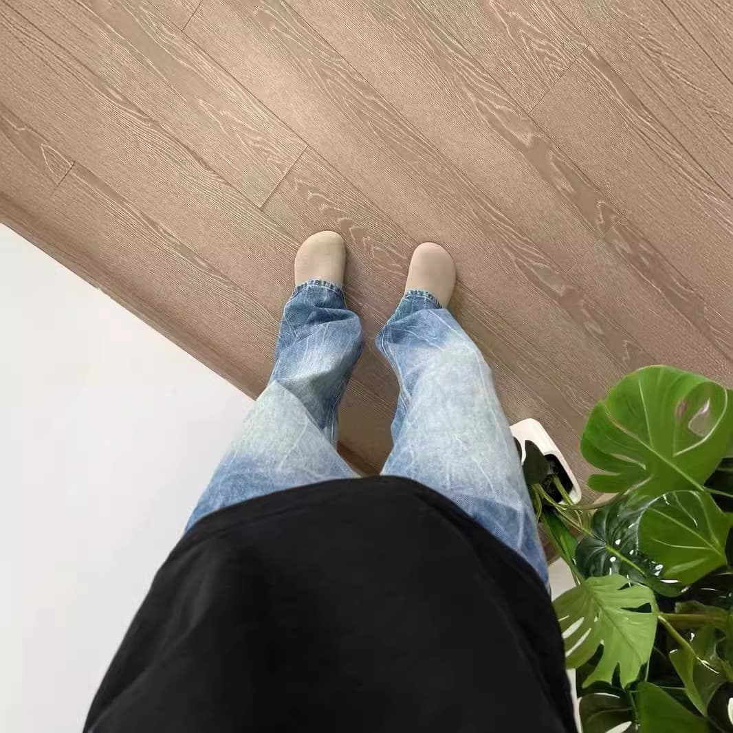 デニムパンツメンズ ワイドストレート デニムパンツ ゆったりシルエット